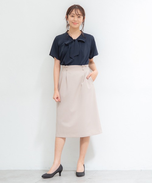 Honeys（ハニーズ）の「ボウタイブラウス（シャツ/ブラウス・レディース・ネイビー系/ネイビー/ホワイト/ホワイト系その他/ボルドー・M/L/S/LL）」の18枚目の写真