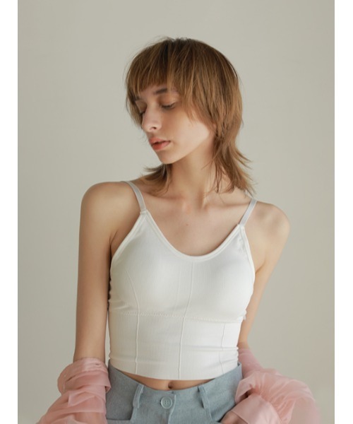 AMAIL（アマイル）の「Icon patin cami（キャミソール・レディース・ホワイト/ブラック/ブルー・FREE）」の2枚目の写真