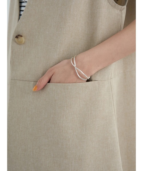 earth music&ecology（アースミュージックアンドエコロジー）の「麻調合繊ノーカラージレ（ベスト・レディース・ベージュ/ダークブラウン・FREE）」の21枚目の写真