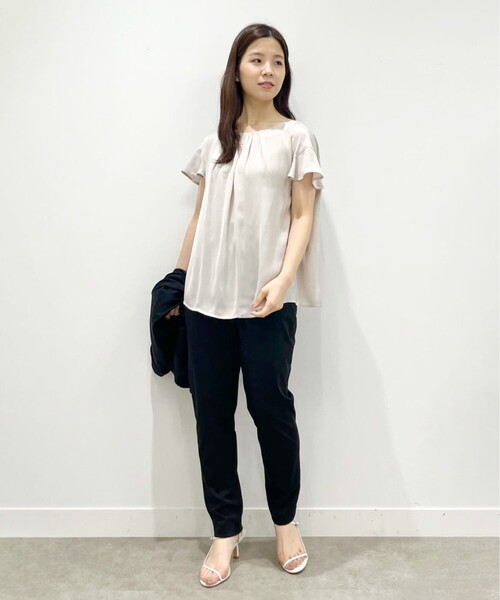 UNTITLED（アンタイトル）の「◆【セットでも単品でも】ドット柄 半袖ブラウス＜洗える／SETUP／通勤＞（シャツ/ブラウス・レディース・ベージュ系その他4/ブルー系/ネイビー系・00/02/04/44/48）」の22枚目の写真