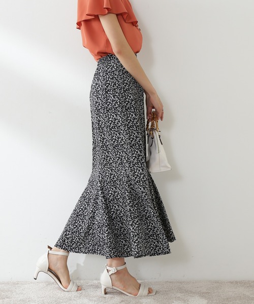 N.（N. Natural Beauty Basic）（エヌエヌナチュラルビューティーベーシック）の「◆ゴアードプリントマーメイドスカート（スカート・レディース・ブラック/クリーム・MEDIUM）」の6枚目の写真