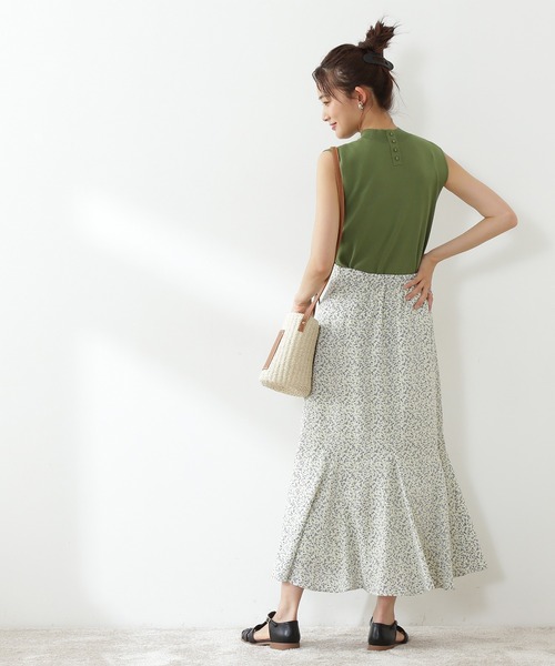 N.（N. Natural Beauty Basic）（エヌエヌナチュラルビューティーベーシック）の「◆ゴアードプリントマーメイドスカート（スカート・レディース・ブラック/クリーム・MEDIUM）」の3枚目の写真