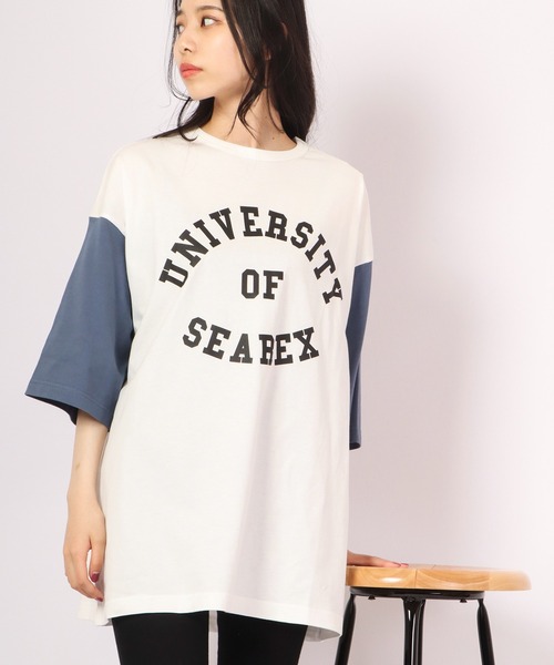Revo.（レボ）の「Revo. USAコットン×リサイクルコットン ベールボールアンダー プリントTee（Tシャツ/カットソー・メンズ・グリーン/ブルー系その他/ダークパープル/ブラック・2/1）」の8枚目の写真