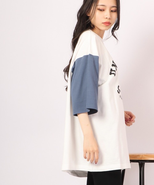 Revo.（レボ）の「Revo. USAコットン×リサイクルコットン ベールボールアンダー プリントTee（Tシャツ/カットソー・メンズ・グリーン/ブルー系その他/ダークパープル/ブラック・2/1）」の9枚目の写真