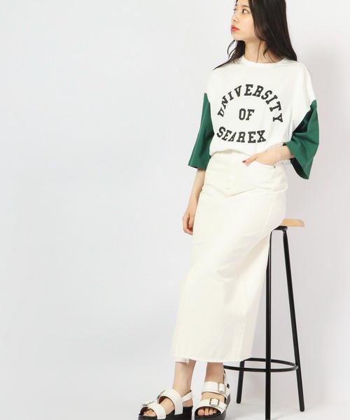 Revo.（レボ）の「Revo. USAコットン×リサイクルコットン ベールボールアンダー プリントTee（Tシャツ/カットソー・メンズ・グリーン/ブルー系その他/ダークパープル/ブラック・2/1）」の7枚目の写真