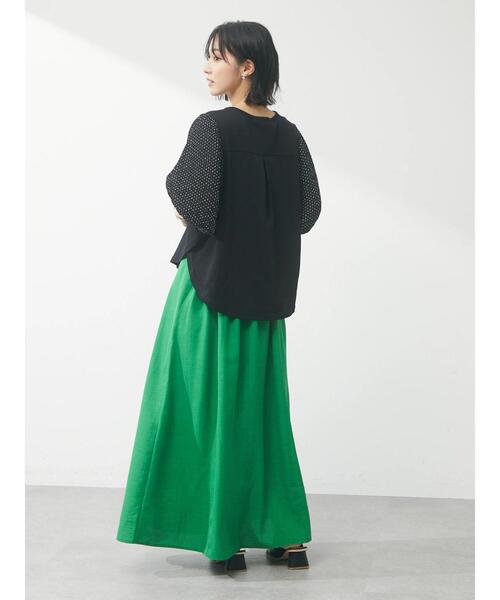 RAY CASSIN FAVORI（レイカズンフェバリ）の「・RAY CASSIN ドットスリーブプルオーバー（Tシャツ/カットソー・レディース・オフホワイト/ブラック/ベージュ・FREE）」の18枚目の写真