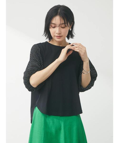 RAY CASSIN FAVORI（レイカズンフェバリ）の「・RAY CASSIN ドットスリーブプルオーバー（Tシャツ/カットソー・レディース・オフホワイト/ブラック/ベージュ・FREE）」の10枚目の写真