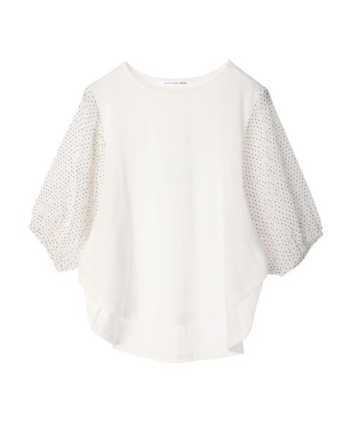 RAY CASSIN FAVORI（レイカズンフェバリ）の「・RAY CASSIN ドットスリーブプルオーバー（Tシャツ/カットソー・レディース・オフホワイト/ブラック/ベージュ・FREE）」の2枚目の写真