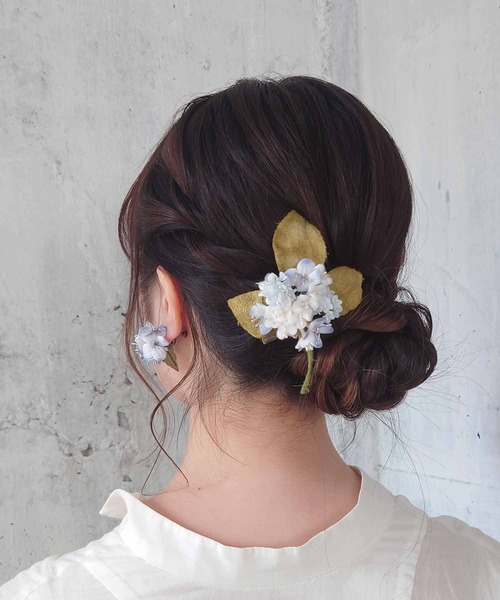 m.soeur（エムスール）の「丸いアジサイのイヤリング＊（イヤリング・レディース・パープル/ブルー・FREE）」の7枚目の写真