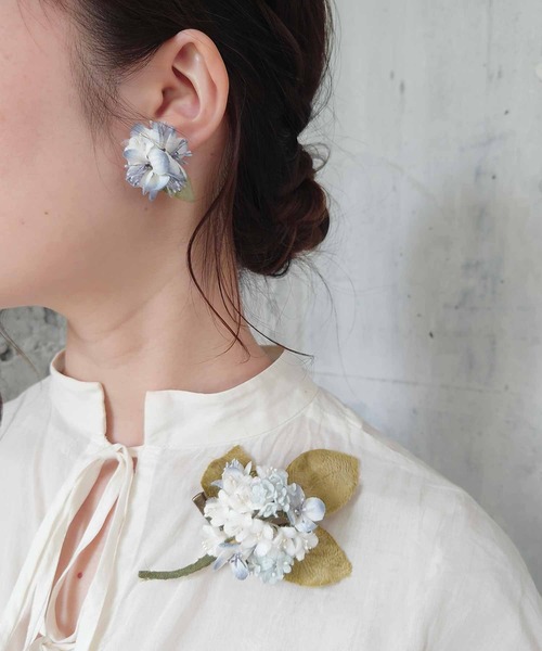 m.soeur（エムスール）の「丸いアジサイのイヤリング＊（イヤリング・レディース・パープル/ブルー・FREE）」の10枚目の写真