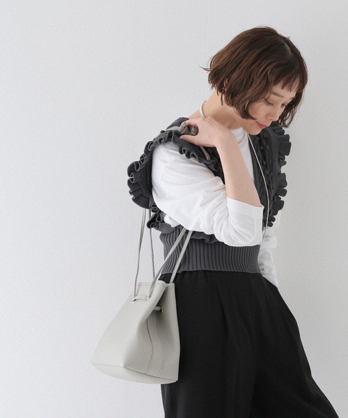 JOURNAL STANDARD relume SELECT(ジャーナルスタンダードレリュームセレクト)の「《追加》RELUMEポシェット(ハンドバッグ・レディース・ブラック/ネイビー/グレー/キャメル・FREE)」の5枚目の写真
