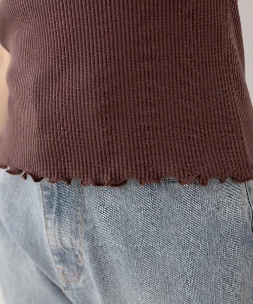 OLIVE des OLIVE（オリーブデオリーブ）の「ダブルフロントレース付インナー　1563100104（タンクトップ・レディース・ブラック/オフホワイト/ブラウン・FREE）」の20枚目の写真