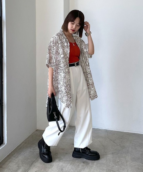 PAGEBOY(ページボーイ)の「エスニックフラワーシャツ(シャツ/ブラウス・レディース・オフホワイト/ブラウン系その他・FREE)」の16枚目の写真