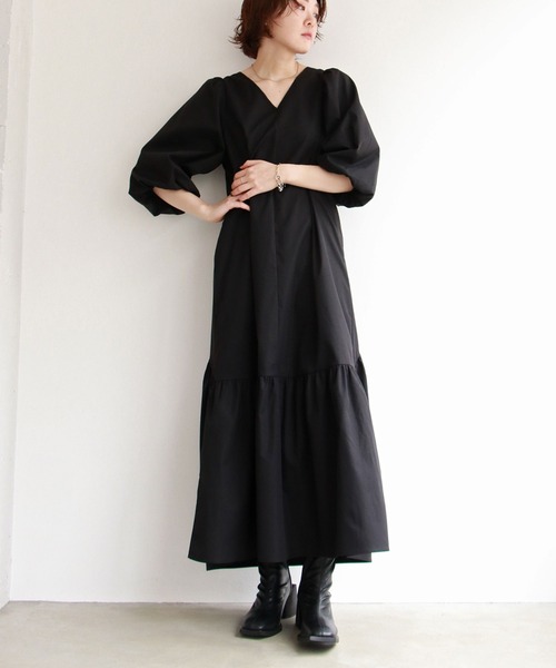 定価4.2万 未使用 トゥービーシック バルーンスリーブ ティアードワンピース notch.（ノッチ）の「［高身長さんサイズ有］バルーンスリーブ