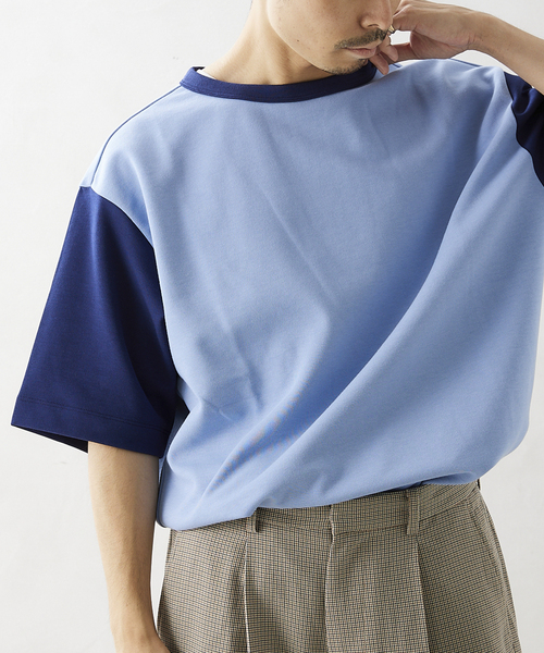 JOURNAL STANDARD relume(ジャーナルスタンダード レリューム)の「PLATING SMOOTH オーバーサイズリンガー半袖Tシャツ(Tシャツ/カットソー・メンズ・ホワイト/ライトグリーン/ラベンダー/ホワイト系その他/ブルー系その他・LARGE/MEDIUM)」の5枚目の写真