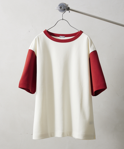 JOURNAL STANDARD relume(ジャーナルスタンダード レリューム)の「PLATING SMOOTH オーバーサイズリンガー半袖Tシャツ(Tシャツ/カットソー・メンズ・ホワイト/ライトグリーン/ラベンダー/ホワイト系その他/ブルー系その他・LARGE/MEDIUM)」の2枚目の写真