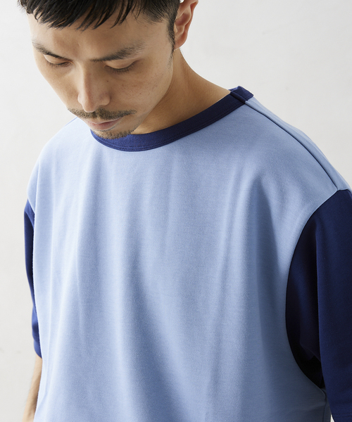 JOURNAL STANDARD relume(ジャーナルスタンダード レリューム)の「PLATING SMOOTH オーバーサイズリンガー半袖Tシャツ(Tシャツ/カットソー・メンズ・ホワイト/ライトグリーン/ラベンダー/ホワイト系その他/ブルー系その他・LARGE/MEDIUM)」の6枚目の写真