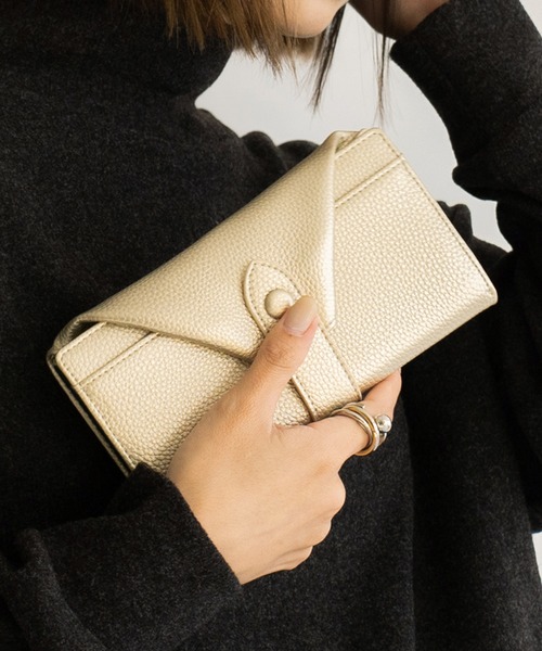 VitaFelice（ヴィータフェリーチェ）の「スキミング防止レター型長財布（財布・レディース・ブラック/スモークピンク/ゴールド/グリーン/シルバー系・FREE）」の5枚目の写真