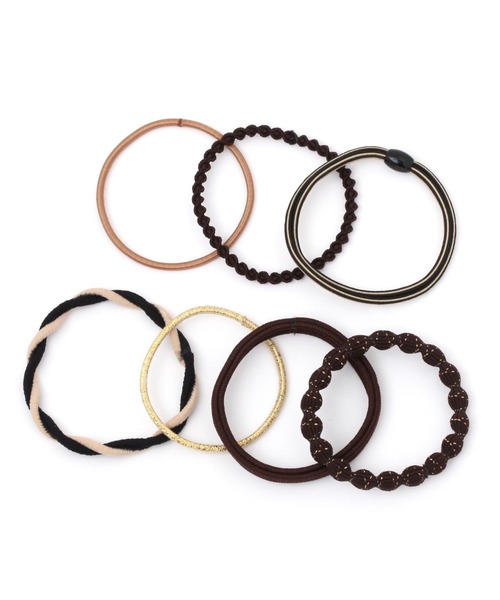 LEPSIM（レプシィム）の「7セットヘアゴム　353625（ヘアゴム・レディース・ベージュ/グリーン/ブラウン/ブラック・ONE SIZE）」の3枚目の写真