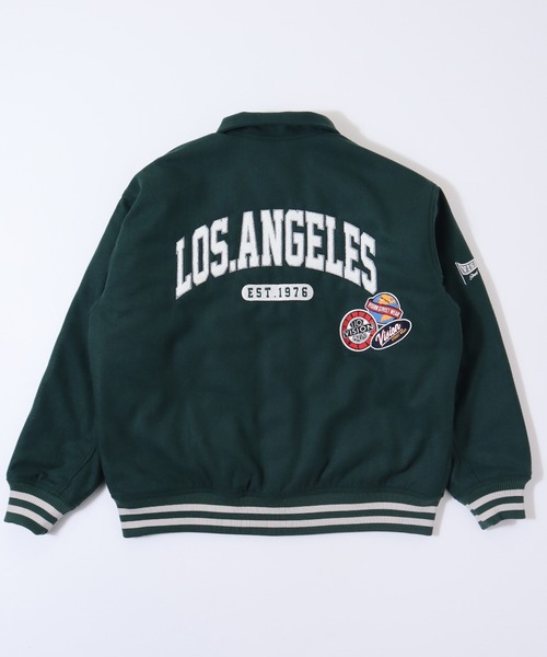 VISION STREET WEAR（ヴィジョンストリートウェア）の「【VISION STREET WEAR】ビッグシルエット メルトンコーチジャケット（スタジャン・レディース・ネイビー/ブラック/グリーン・MEDIUM/LARGE/X-LARGE）」の7枚目の写真