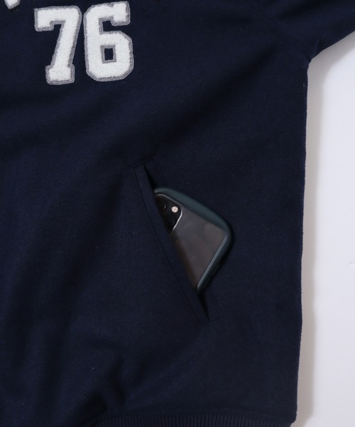 VISION STREET WEAR（ヴィジョンストリートウェア）の「【VISION STREET WEAR】ビッグシルエット メルトンコーチジャケット（スタジャン・レディース・ネイビー/ブラック/グリーン・MEDIUM/LARGE/X-LARGE）」の10枚目の写真