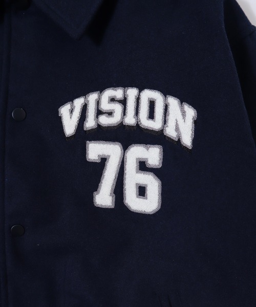 VISION STREET WEAR（ヴィジョンストリートウェア）の「【VISION STREET WEAR】ビッグシルエット メルトンコーチジャケット（スタジャン・レディース・ネイビー/ブラック/グリーン・MEDIUM/LARGE/X-LARGE）」の15枚目の写真