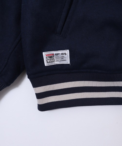 VISION STREET WEAR（ヴィジョンストリートウェア）の「【VISION STREET WEAR】ビッグシルエット メルトンコーチジャケット（スタジャン・レディース・ネイビー/ブラック/グリーン・MEDIUM/LARGE/X-LARGE）」の14枚目の写真