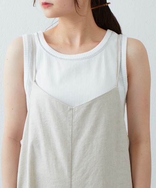 PUAL CE CIN（ピュアルセシン）の「麻テンセルストレッチサロペット（サロペット/オーバーオール・レディース・ブラック/マスタード/ナチュラル・FREE）」の20枚目の写真