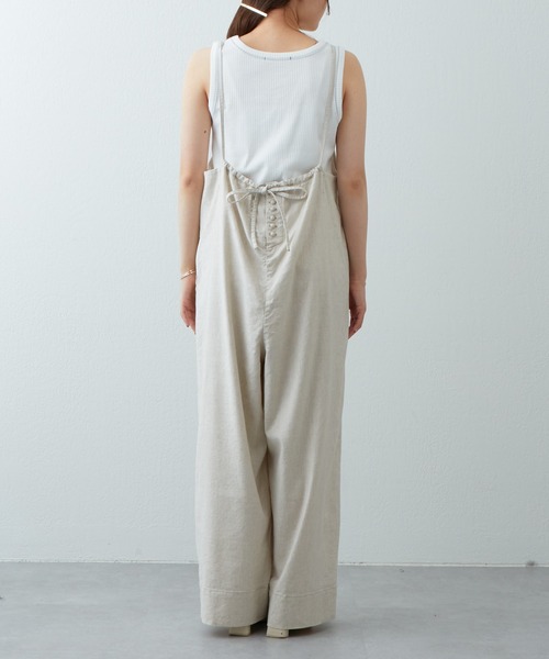 PUAL CE CIN（ピュアルセシン）の「麻テンセルストレッチサロペット（サロペット/オーバーオール・レディース・ブラック/マスタード/ナチュラル・FREE）」の12枚目の写真