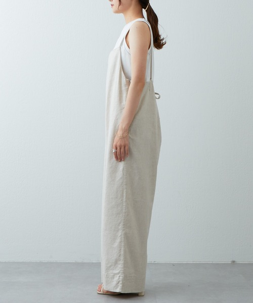 PUAL CE CIN（ピュアルセシン）の「麻テンセルストレッチサロペット（サロペット/オーバーオール・レディース・ブラック/マスタード/ナチュラル・FREE）」の10枚目の写真