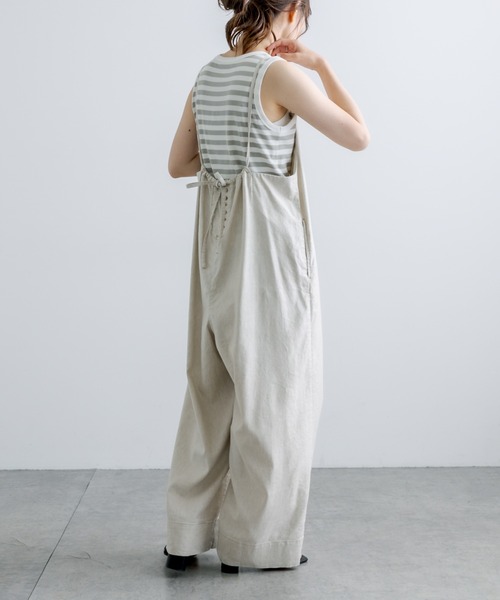 PUAL CE CIN（ピュアルセシン）の「麻テンセルストレッチサロペット（サロペット/オーバーオール・レディース・ブラック/マスタード/ナチュラル・FREE）」の13枚目の写真