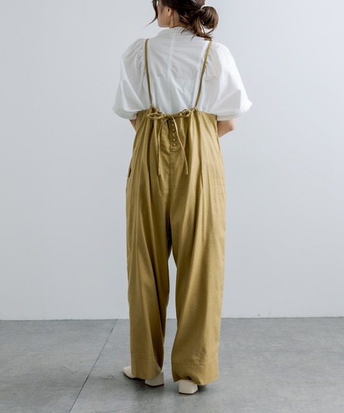 PUAL CE CIN（ピュアルセシン）の「麻テンセルストレッチサロペット（サロペット/オーバーオール・レディース・ブラック/マスタード/ナチュラル・FREE）」の9枚目の写真