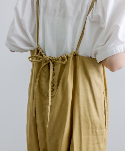 PUAL CE CIN（ピュアルセシン）の「麻テンセルストレッチサロペット（サロペット/オーバーオール・レディース・ブラック/マスタード/ナチュラル・FREE）」の19枚目の写真
