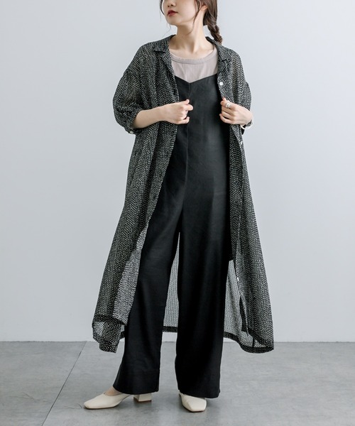 PUAL CE CIN（ピュアルセシン）の「麻テンセルストレッチサロペット（サロペット/オーバーオール・レディース・ブラック/マスタード/ナチュラル・FREE）」の14枚目の写真