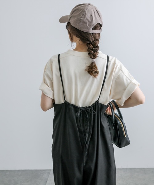 PUAL CE CIN（ピュアルセシン）の「麻テンセルストレッチサロペット（サロペット/オーバーオール・レディース・ブラック/マスタード/ナチュラル・FREE）」の21枚目の写真