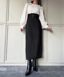 JUNOAH | ベルト付きハイウエストタイトスカート(スカート)