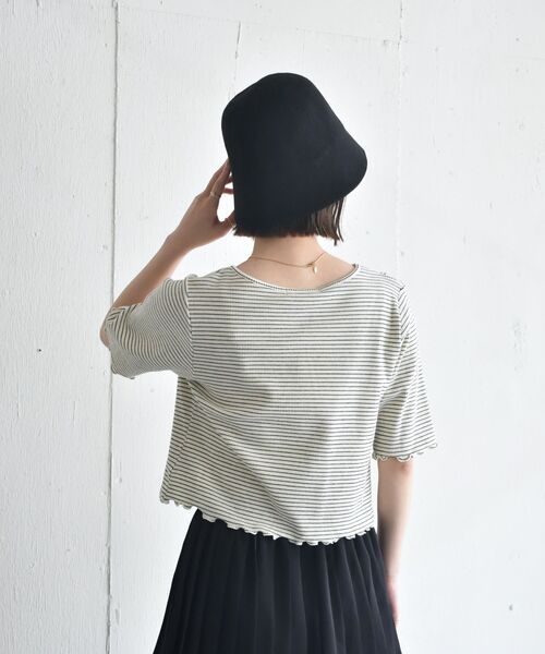 RETRO GIRL（レトロガール）の「ワッフルボーダー肩アキTee（Tシャツ/カットソー・レディース・ホワイト系その他/ブラック系その他3/グリーン系その他3・FREE）」の10枚目の写真
