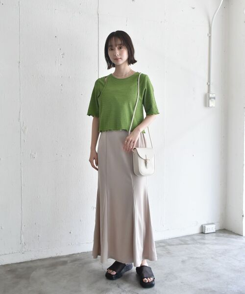 RETRO GIRL（レトロガール）の「ワッフルボーダー肩アキTee（Tシャツ/カットソー・レディース・ホワイト系その他/ブラック系その他3/グリーン系その他3・FREE）」の18枚目の写真