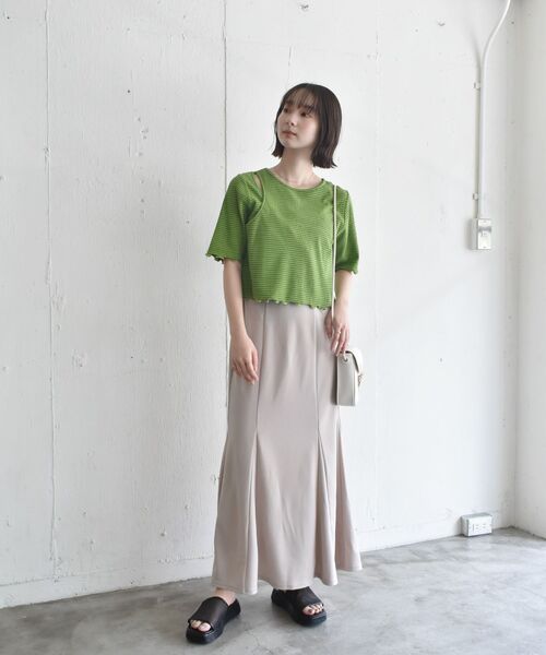 RETRO GIRL（レトロガール）の「ワッフルボーダー肩アキTee（Tシャツ/カットソー・レディース・ホワイト系その他/ブラック系その他3/グリーン系その他3・FREE）」の19枚目の写真
