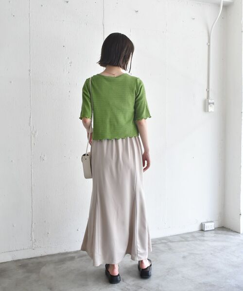 RETRO GIRL（レトロガール）の「ワッフルボーダー肩アキTee（Tシャツ/カットソー・レディース・ホワイト系その他/ブラック系その他3/グリーン系その他3・FREE）」の21枚目の写真