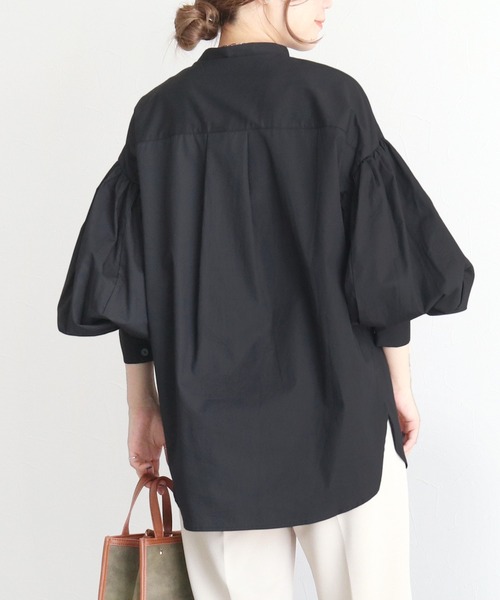 reca(レカ)の「ボリュームスリーブブラウス(シャツ/ブラウス・レディース・ホワイト/ブラック/オレンジ系その他/グレイッシュベージュ/ライトグレー/スカイブルー・M)」の11枚目の写真