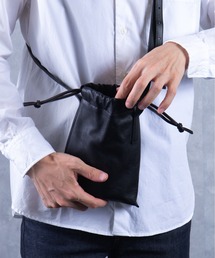 PATRICK STEPHAN | PATRICK STEPHAN パトリックステファン / Leather cell phone bag 'drawstring' / 203ABG01(ショルダーバッグ)