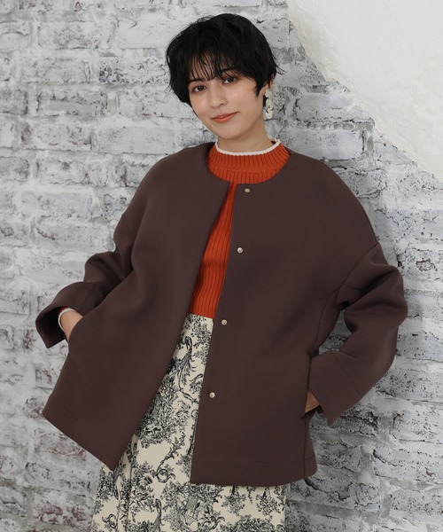 LOUISE ODIER(ルイーズオディール)の「ダンボールノーカラージャケット(ノーカラージャケット・レディース・グレー/ブラック/グレイッシュベージュ/モカ・LARGE/MEDIUM)」の6枚目の写真