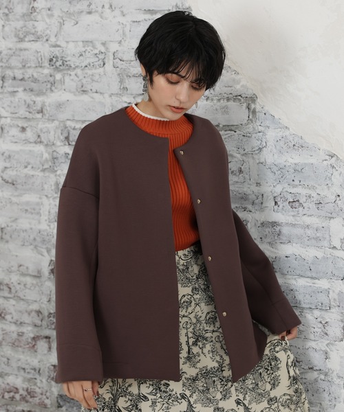 LOUISE ODIER(ルイーズオディール)の「ダンボールノーカラージャケット(ノーカラージャケット・レディース・グレー/ブラック/グレイッシュベージュ/モカ・LARGE/MEDIUM)」の14枚目の写真