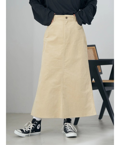 earth music&ecology(アースミュージックアンドエコロジー)の「コーデュロイスカート(スカート・レディース・ベージュ/ネイビー/ボルドー・S/M)」の4枚目の写真