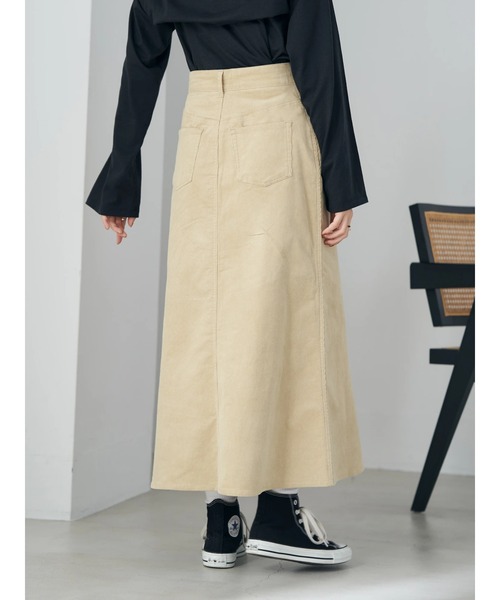 earth music&ecology(アースミュージックアンドエコロジー)の「コーデュロイスカート(スカート・レディース・ベージュ/ネイビー/ボルドー・S/M)」の6枚目の写真