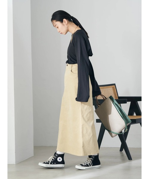 earth music&ecology(アースミュージックアンドエコロジー)の「コーデュロイスカート(スカート・レディース・ベージュ/ネイビー/ボルドー・S/M)」の8枚目の写真