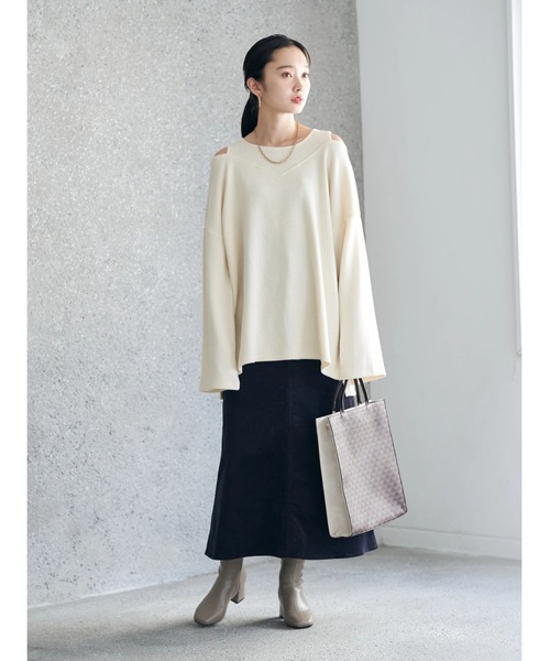 earth music&ecology(アースミュージックアンドエコロジー)の「コーデュロイスカート(スカート・レディース・ベージュ/ネイビー/ボルドー・S/M)」の12枚目の写真