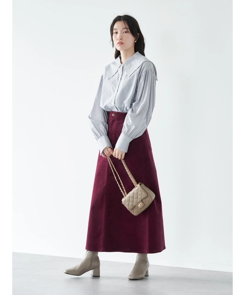 earth music&ecology(アースミュージックアンドエコロジー)の「コーデュロイスカート(スカート・レディース・ベージュ/ネイビー/ボルドー・S/M)」の16枚目の写真