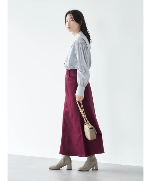 earth music&ecology(アースミュージックアンドエコロジー)の「コーデュロイスカート(スカート・レディース・ベージュ/ネイビー/ボルドー・S/M)」の17枚目の写真